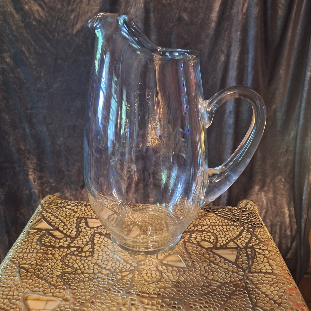 Clear Glass Pitcher with Handle 2 QT